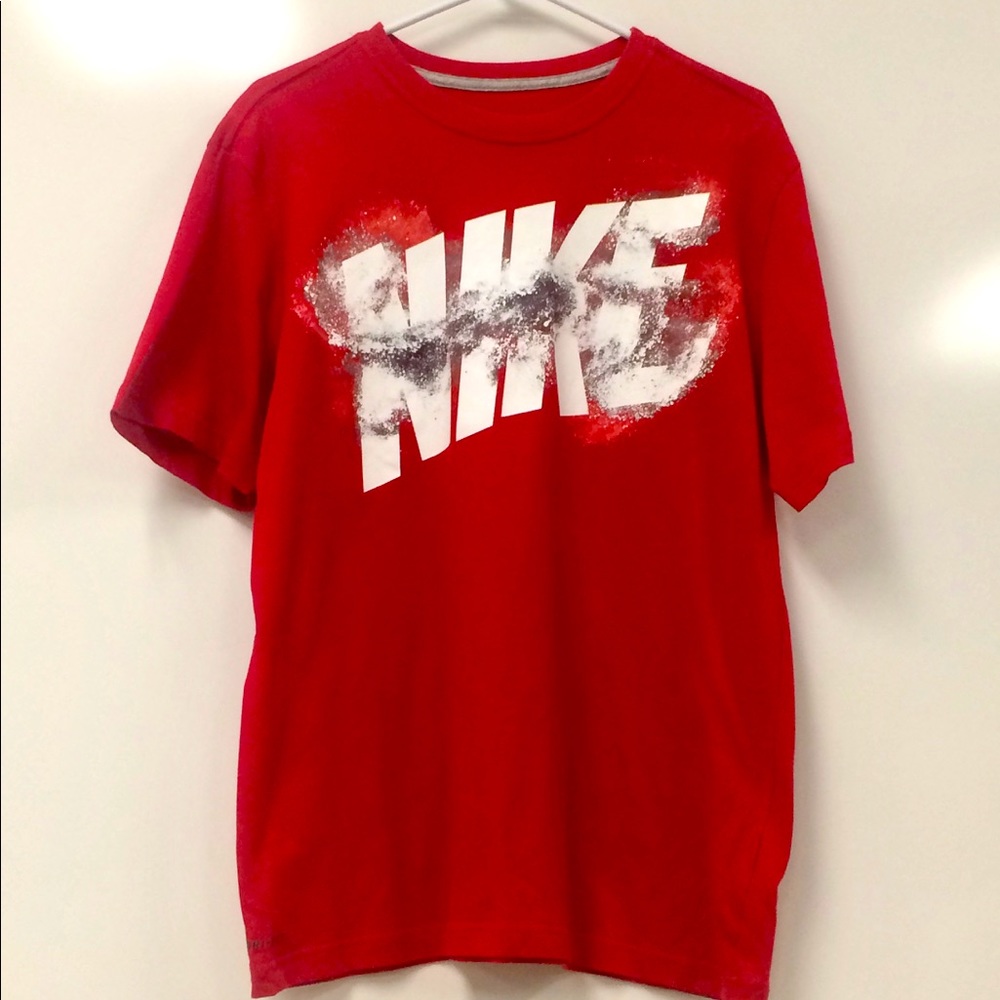 Red Nike Spell-Out Tee